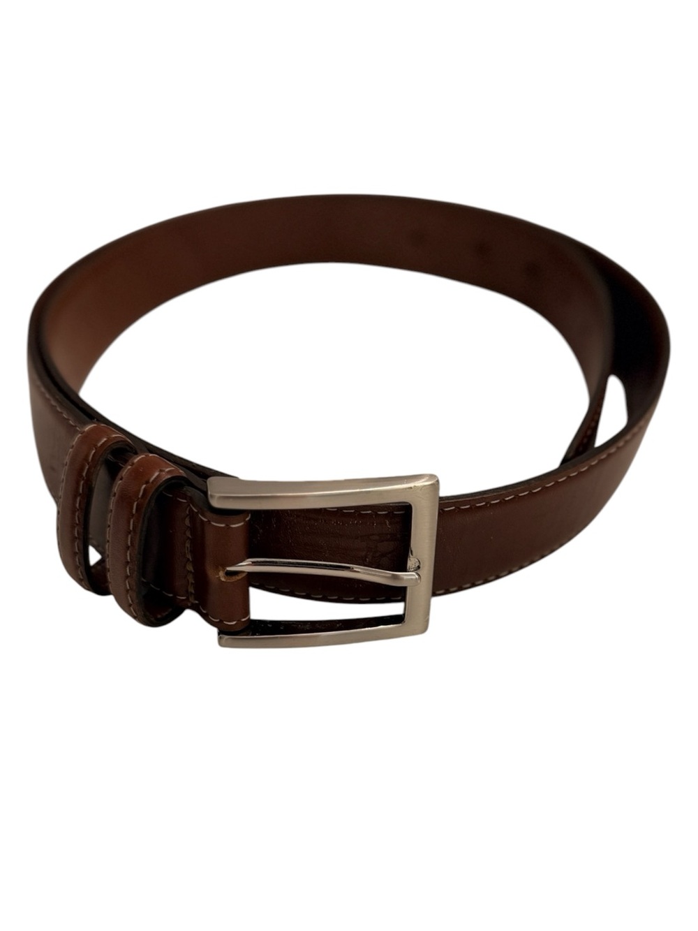 YRI Leather Belt Brown Size 38/95 Made in USA Classic Golfer embossed
